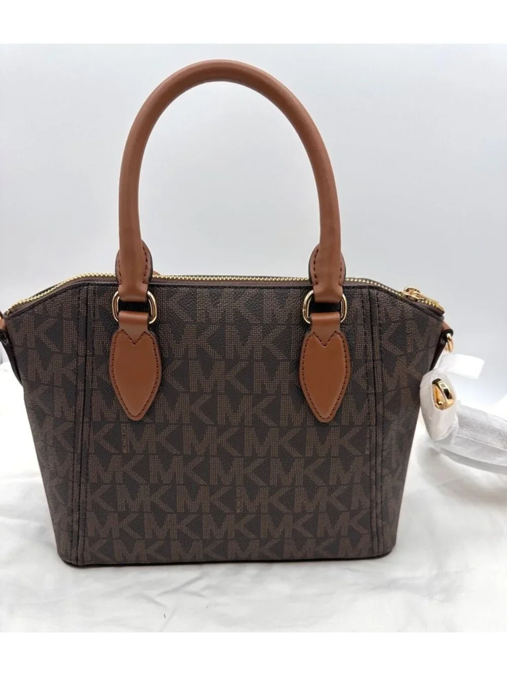 Michael Kors Brown Medium Satchel Gold Hardware & Dual Handles